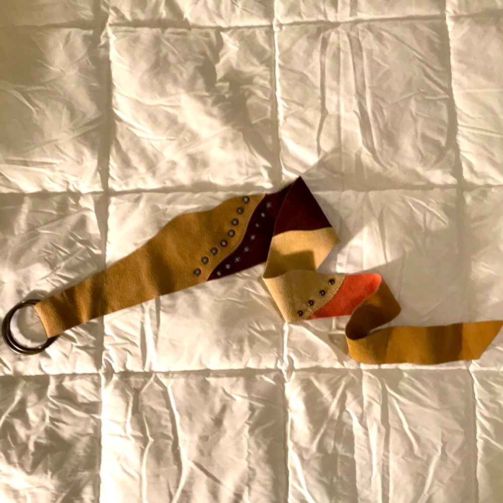 Boutique Pink/Brown/Cream Suede Belt